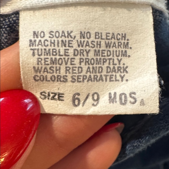 Vintage! OshKosh B'gosh Classic Blue Footed Overalls, sz 6-9 Months - Picture 8 of 9